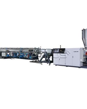 Double outlet PVC pipe extrusion line